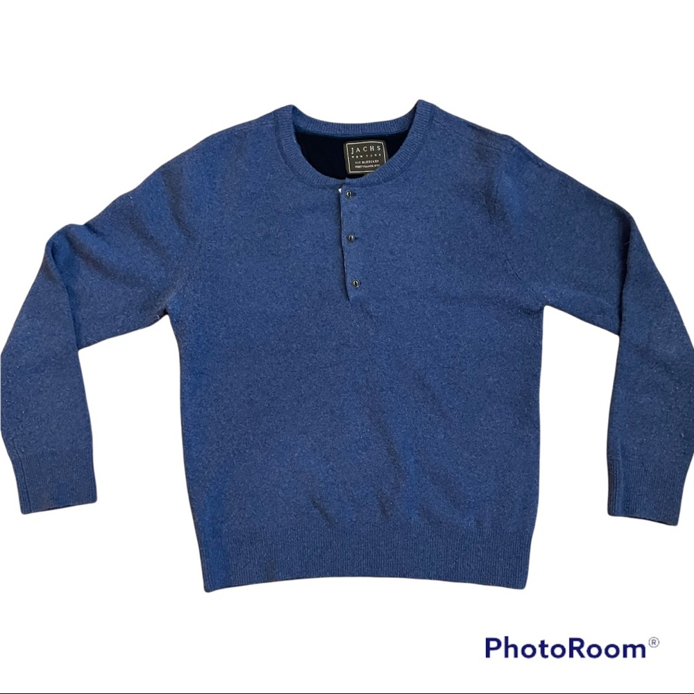 JACHS New York blue wool yak blend Men’s Sweater size Large